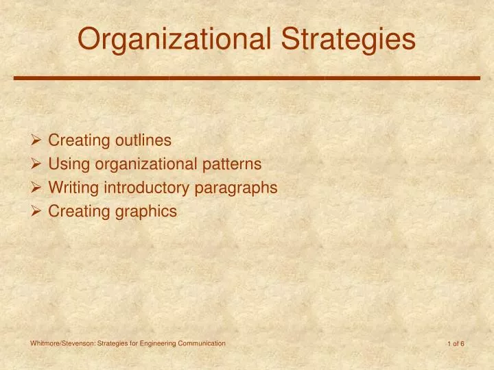 organizational strategies