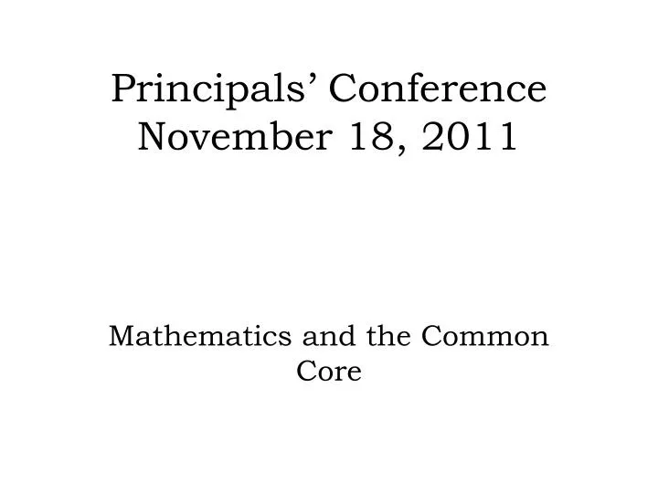 principals conference november 18 2011