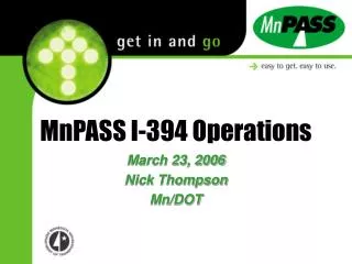 MnPASS I-394 Operations