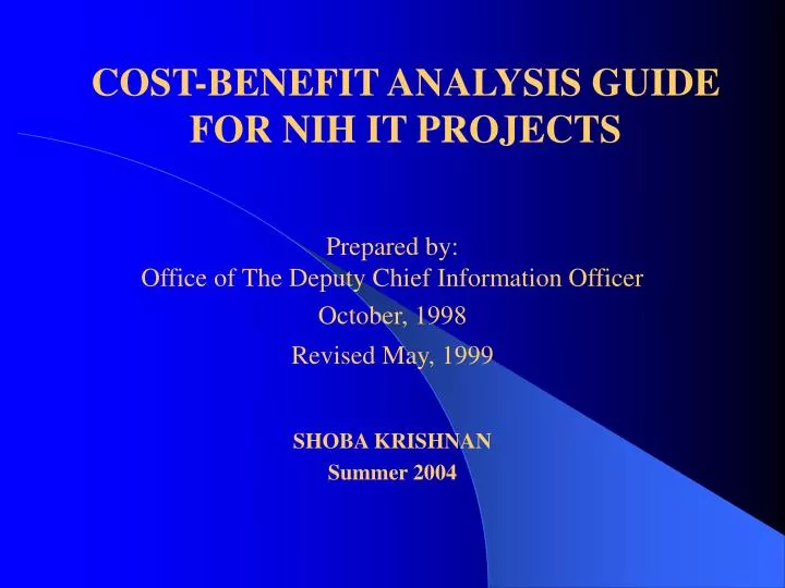 cost benefit analysis guide for nih it projects
