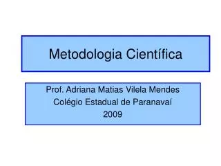 metodologia cient fica