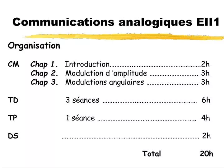communications analogiques eii1