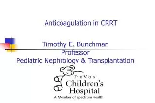 Anticoagulation in CRRT