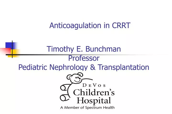 anticoagulation in crrt