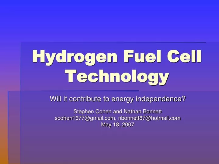 hydrogen fuel cell technology