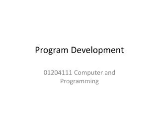 Program Development