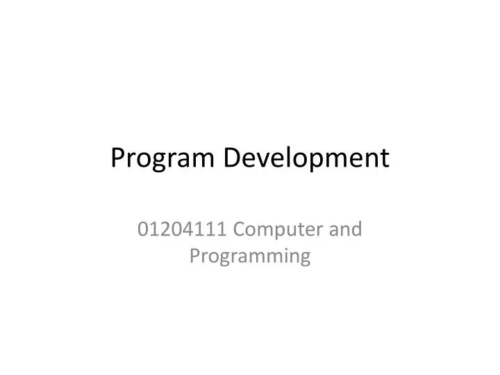 program development