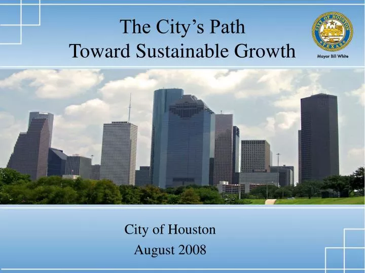 the city s path toward sustainable growth