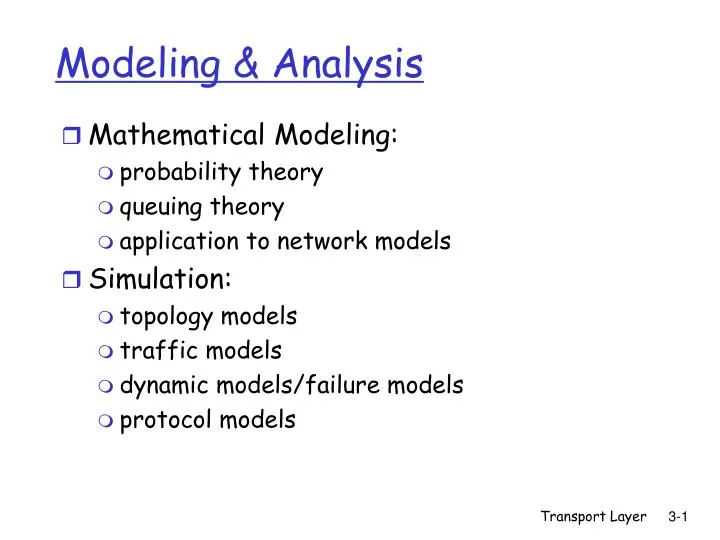 modeling analysis