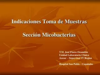 Indicaciones Toma de Muestras Sección Micobacterias