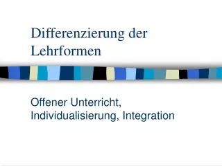 differenzierung der lehrformen