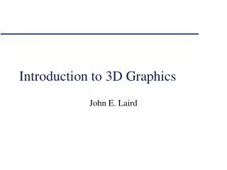 Introduction to 3D Graphics