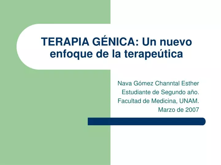 terapia g nica un nuevo enfoque de la terape tica