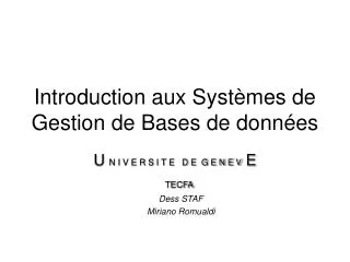 introduction aux syst mes de gestion de bases de donn es