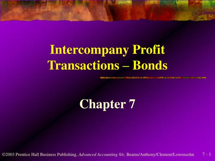 intercompany profit transactions bonds