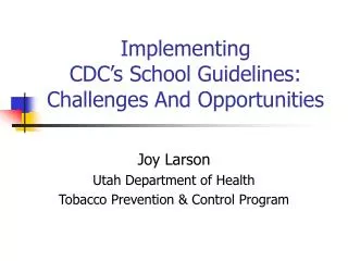 Implementing CDC’s School Guidelines: Challenges And Opportunities