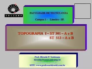 TOPOGRAFIA I – ST 301 – A e B ST 513 – A e B