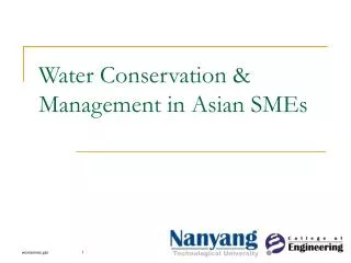 Water Conservation &amp; Management in Asian SMEs