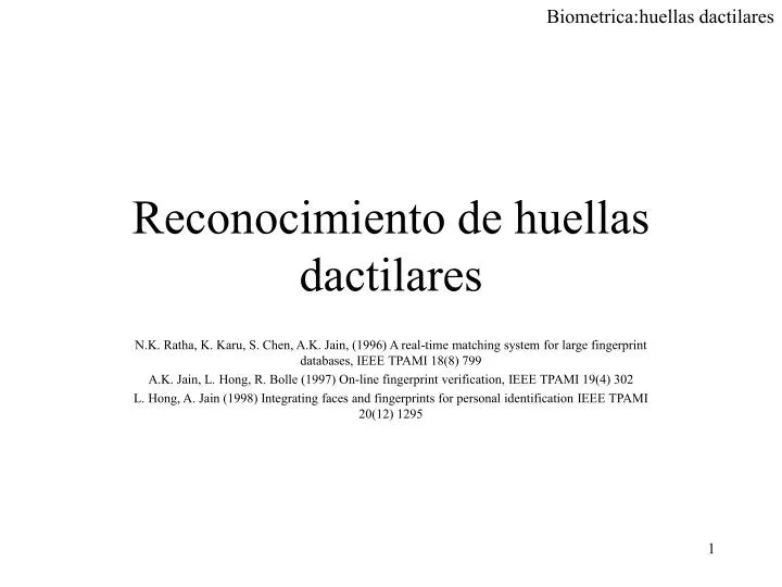 reconocimiento de huellas dactilares