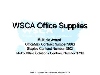 WSCA Office Supplies