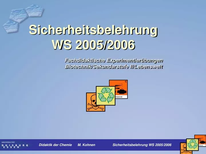 sicherheitsbelehrung ws 2005 2006