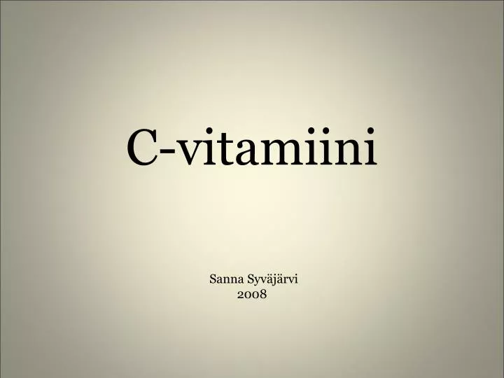 c vitamiini