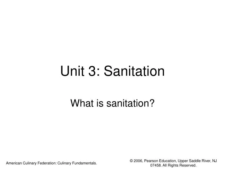 unit 3 sanitation