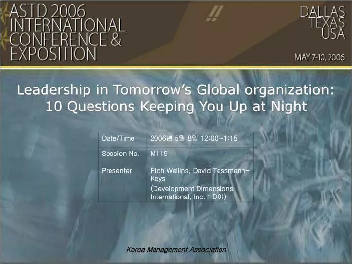 leadership in tomorrow s global organization 10 questions keeping you up at night