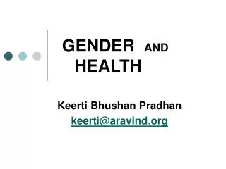 GENDER AND HEALTH