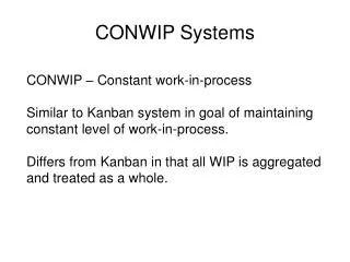 CONWIP Systems