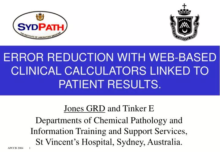 error reduction with web based clinical calculators linked to patient results