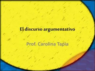 el discurso argumentativo