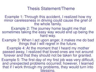 Thesis Statement/Theme