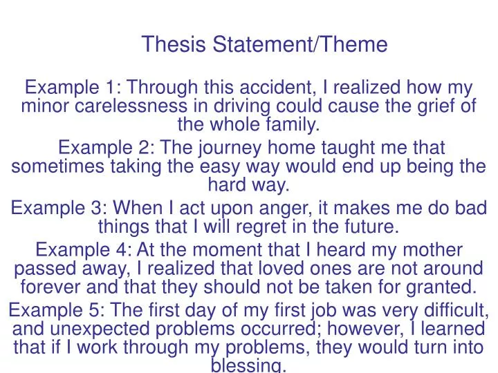 thesis statement theme