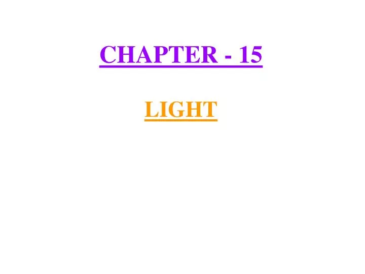 chapter 15 light