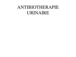 antibiotherapie urinaire