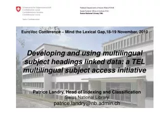 EuroVoc Conference – Mind the Lexical Gap,18-19 November, 2010