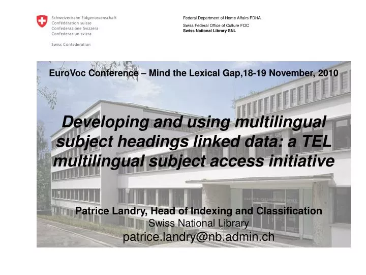 eurovoc conference mind the lexical gap 18 19 november 2010
