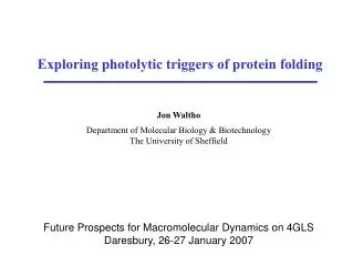 Exploring photolytic triggers of protein folding