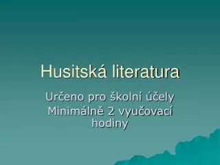 Husitská literatura