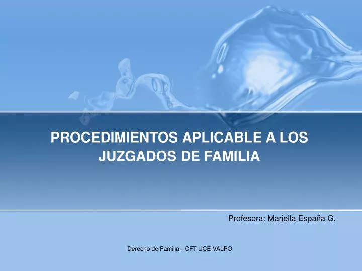 procedimientos aplicable a los juzgados de familia