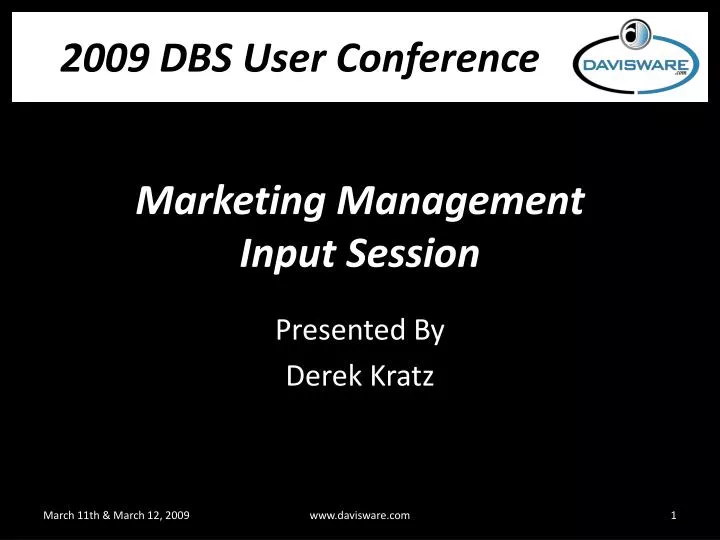 marketing management input session