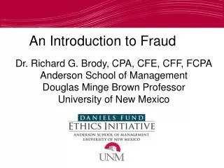 An Introduction to Fraud