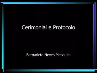 cerimonial e protocolo
