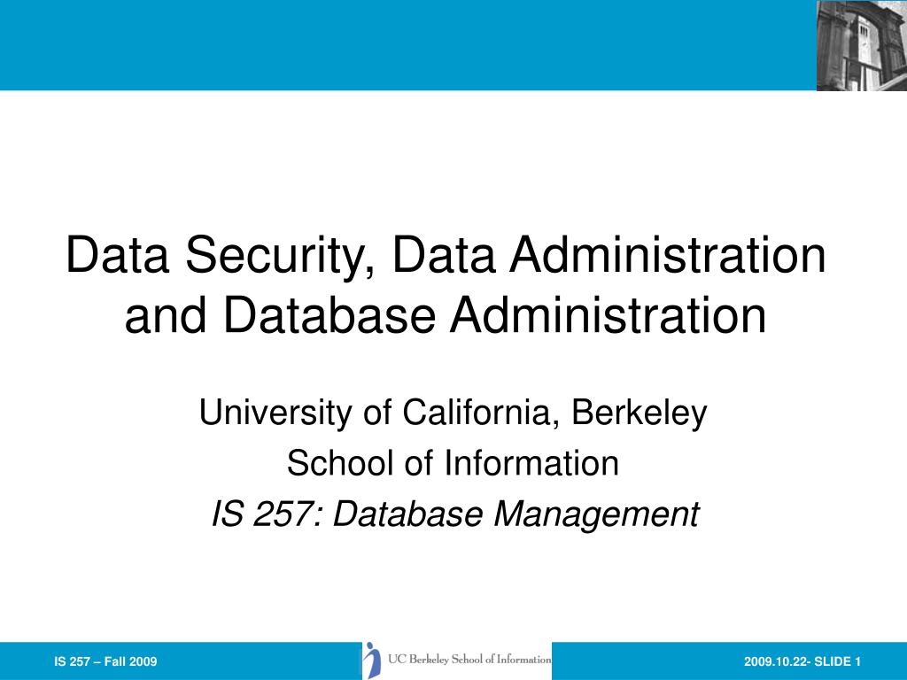 PPT - Data Security, Data Administration and Database Administration ...