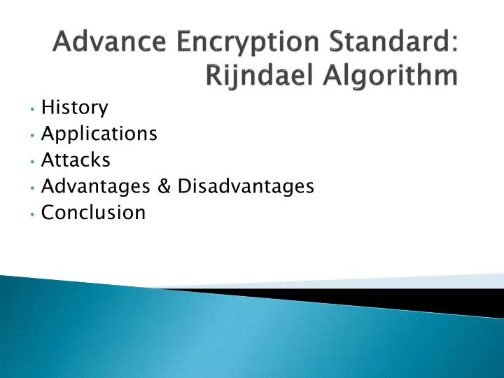 advance encryption s tandard rijndael algorithm