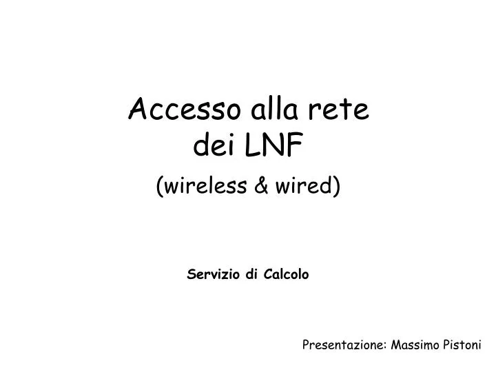 accesso alla rete dei lnf