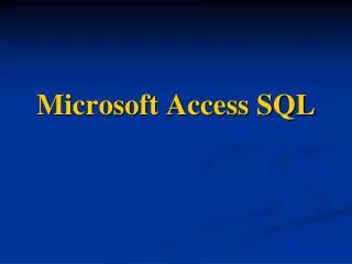 microsoft access sql