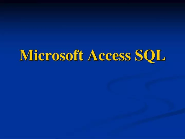 microsoft access sql
