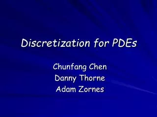 Discretization for PDEs